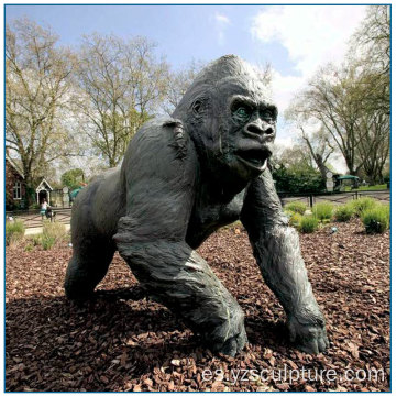 Paisaje Tamaño de Vida Estatua de Gorila de Bronce Animal